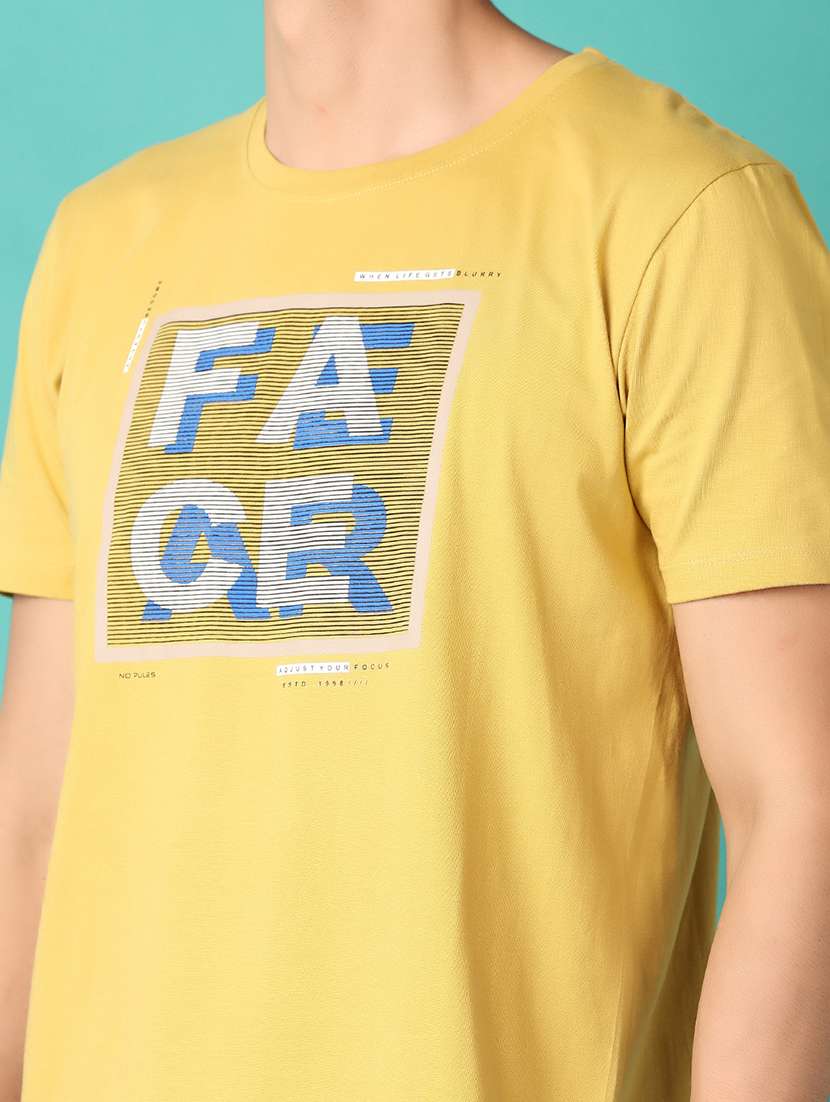 men round neck front printed t-shirt - 21536464 -  Standard Image - 4