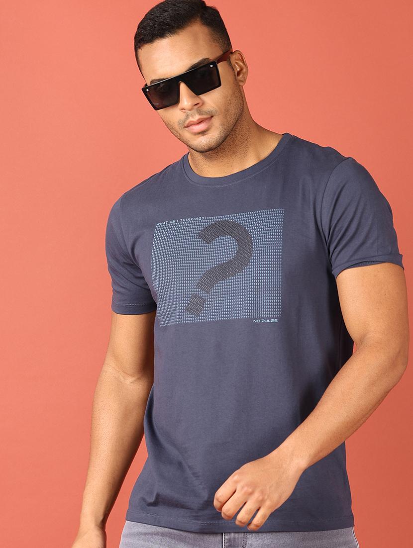 men round neck front printed t-shirt - 21536466 -  Standard Image - 1