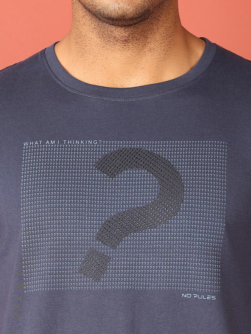 men round neck front printed t-shirt - 21536466 - Standard Image - 4