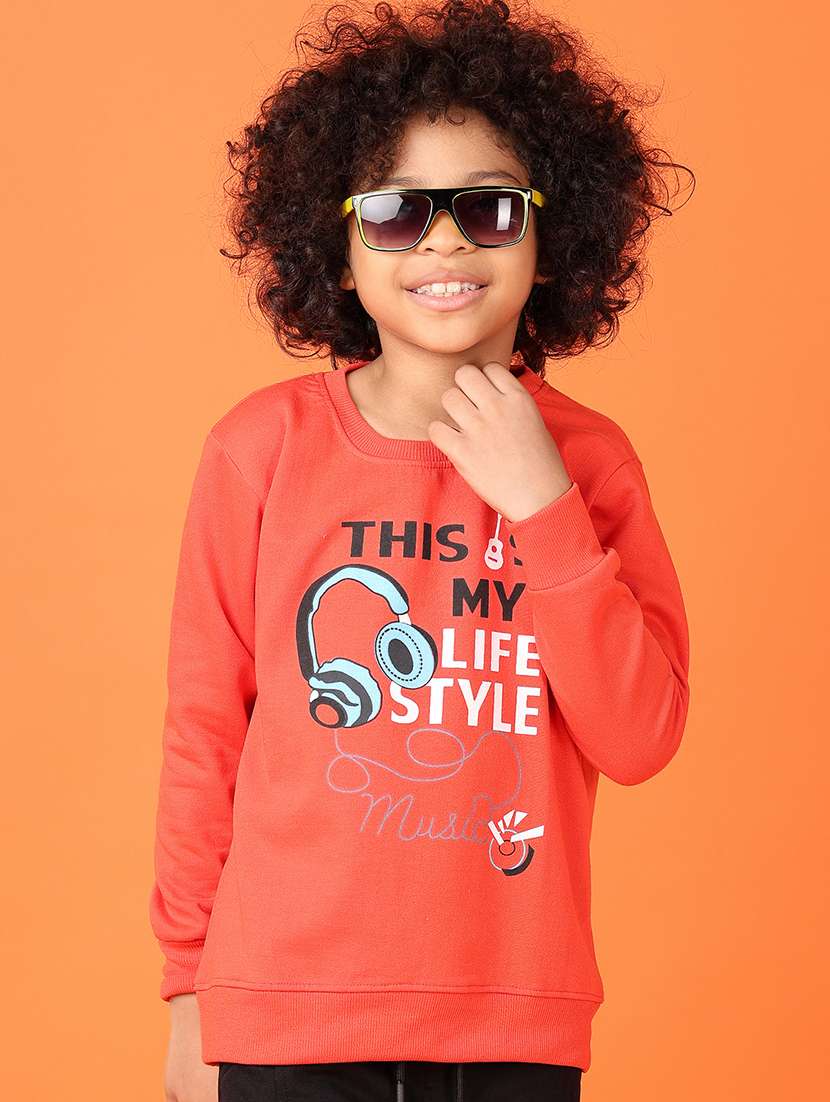 boys front print long sleeve sweatshirt - 21536576 -  Standard Image - 1