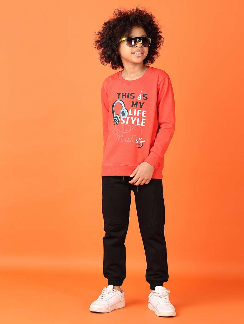 boys front print long sleeve sweatshirt - 21536576 -  Standard Image - 4