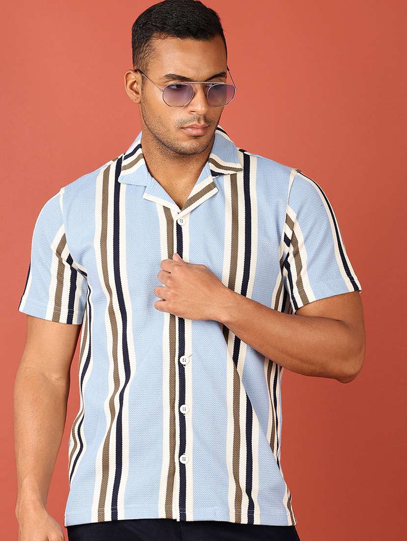 men striped short sleeve casual shirt - 21536589 -  Standard Image - 1