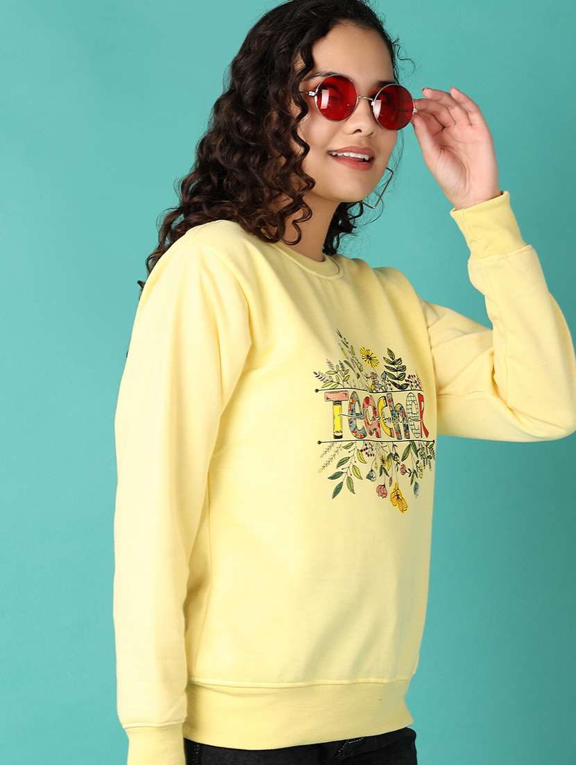 women front print long sleeve sweatshirt - 21536593 -  Standard Image - 1