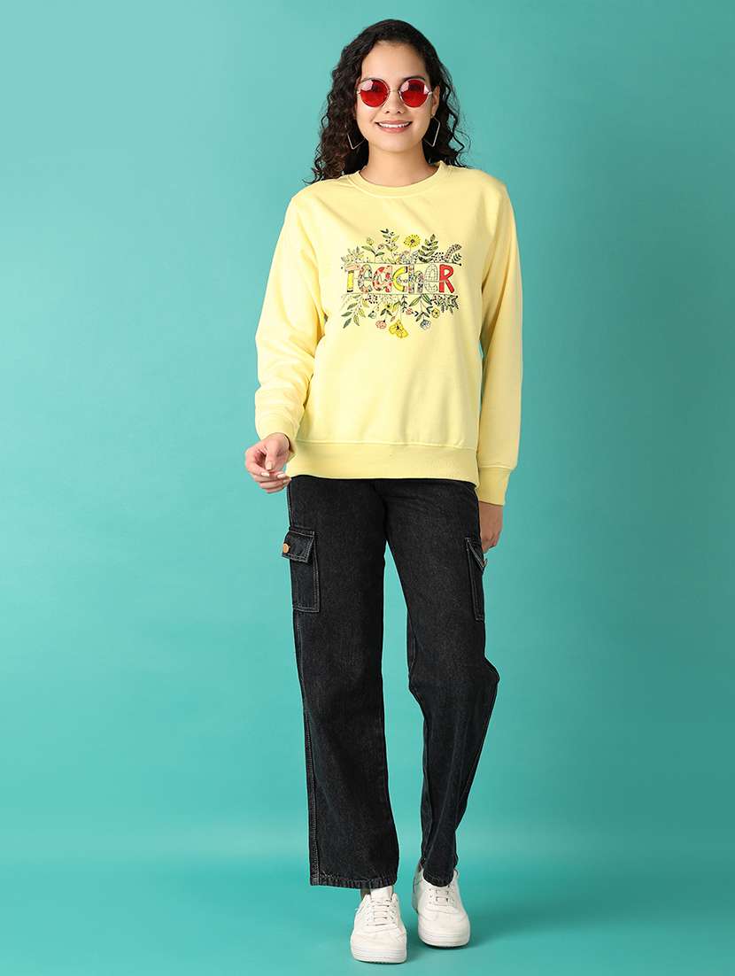 women front print long sleeve sweatshirt - 21536593 -  Standard Image - 4