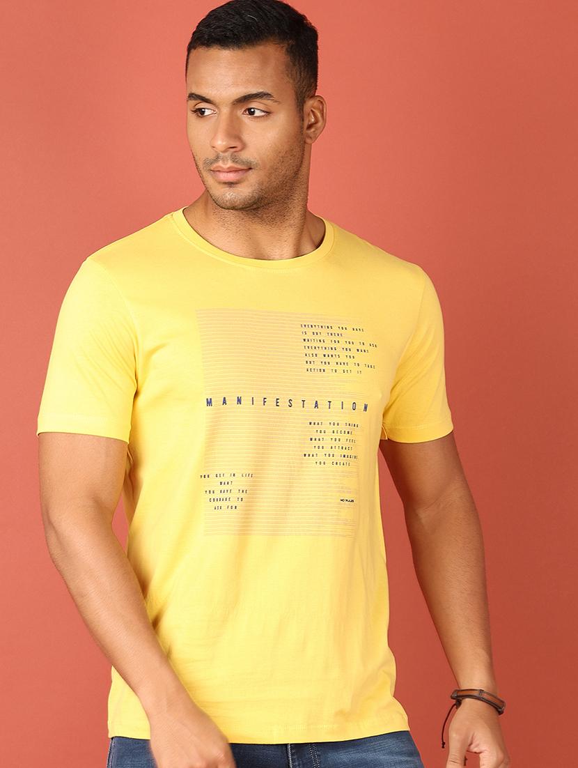 men front print round neck t-shirt - 21536695 - Standard Image - 1