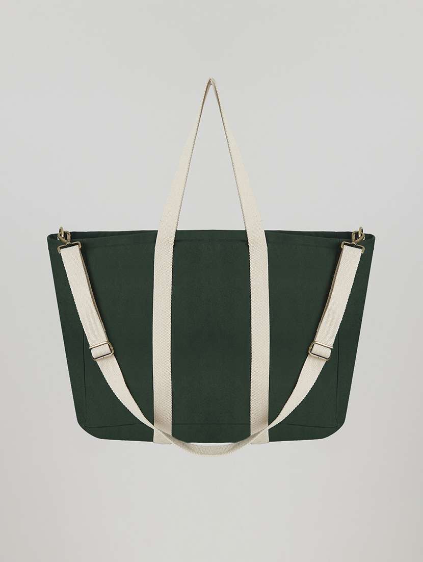 women green solid cotton handbag