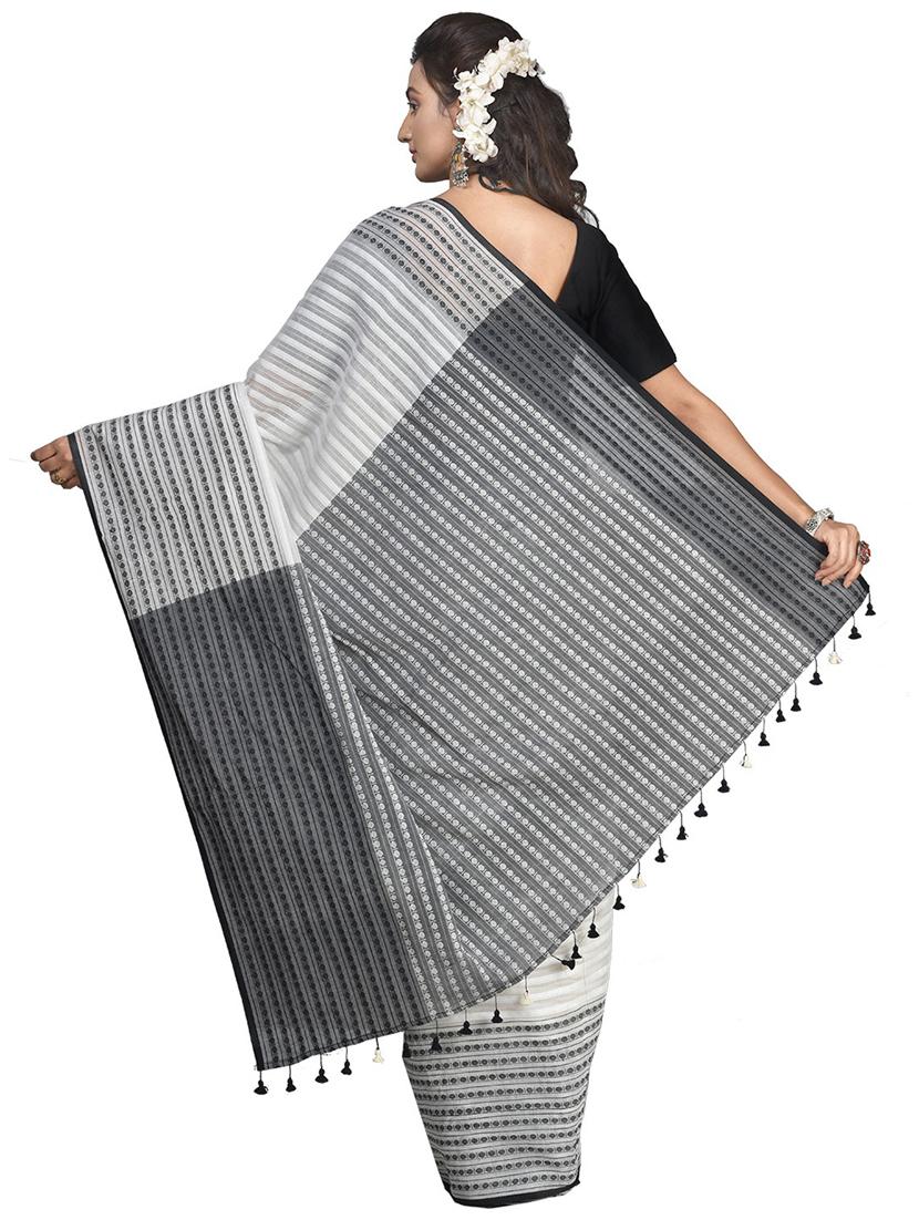 women striped handloom saree - 21536866 -  Standard Image - 1