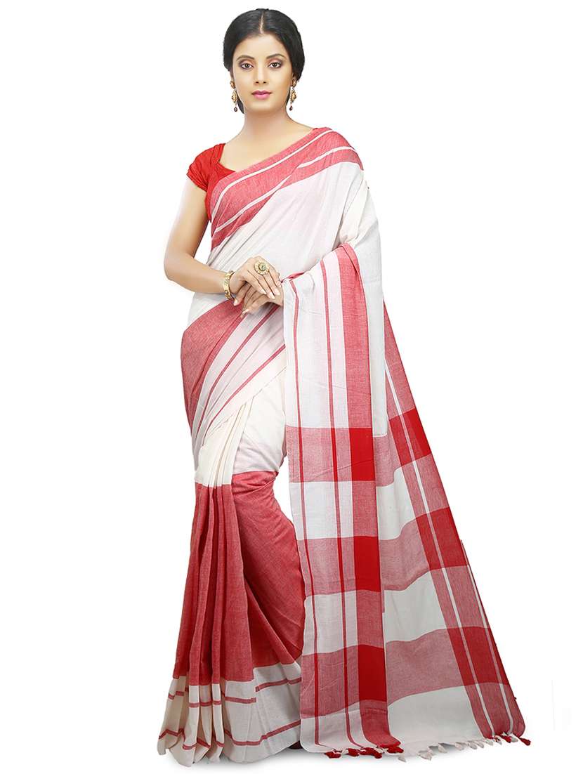 women striped handloom saree - 21536958 -  Zoom Image - 0