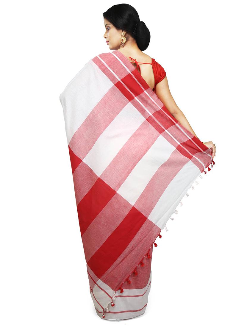 women striped handloom saree - 21536958 - Standard Image - 1