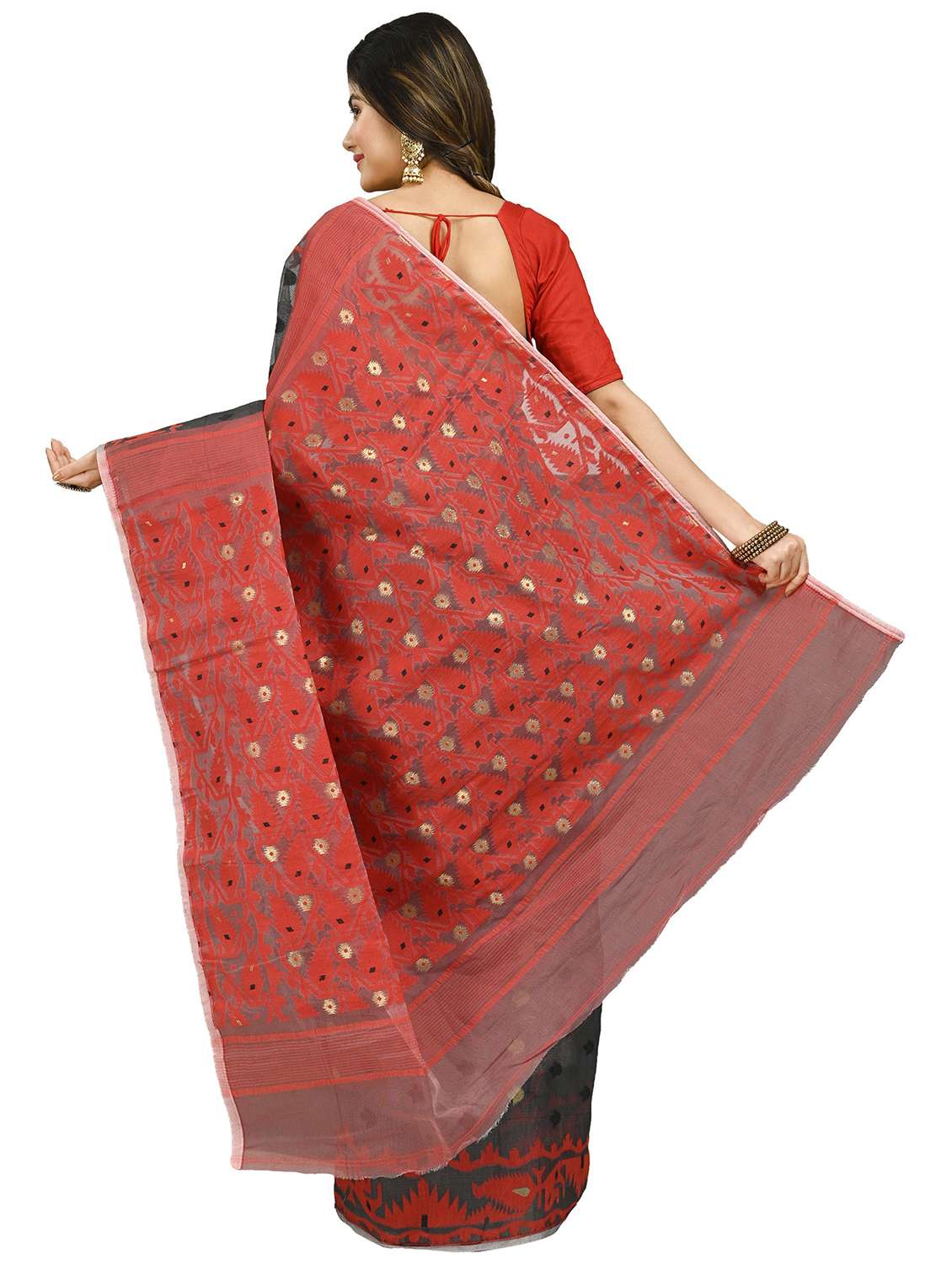 women self design jamdani saree - 21537054 -  Standard Image - 1