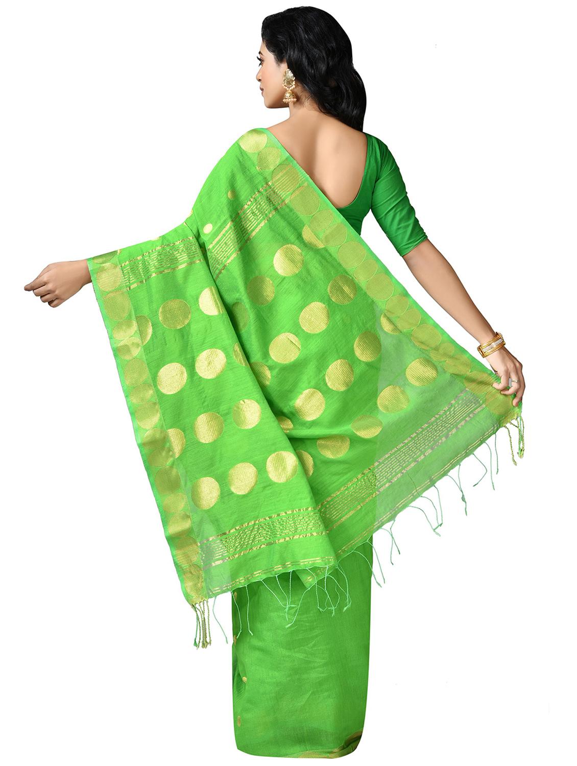 women green handloom saree - 21537144 - Standard Image - 1