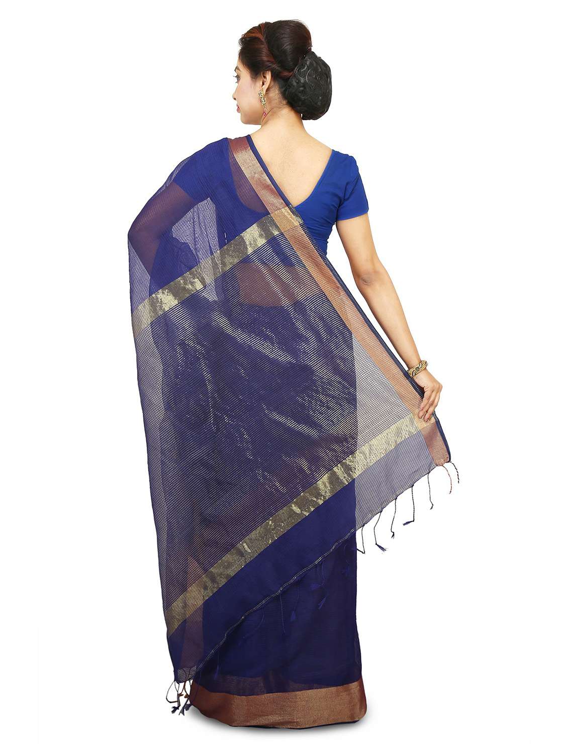 women solid with bordered saree - 21537223 -  Standard Image - 1