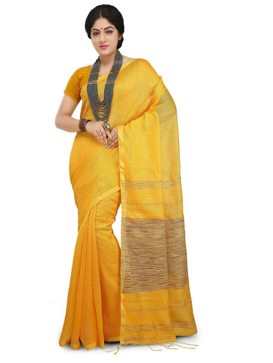 women solid assam silk saree