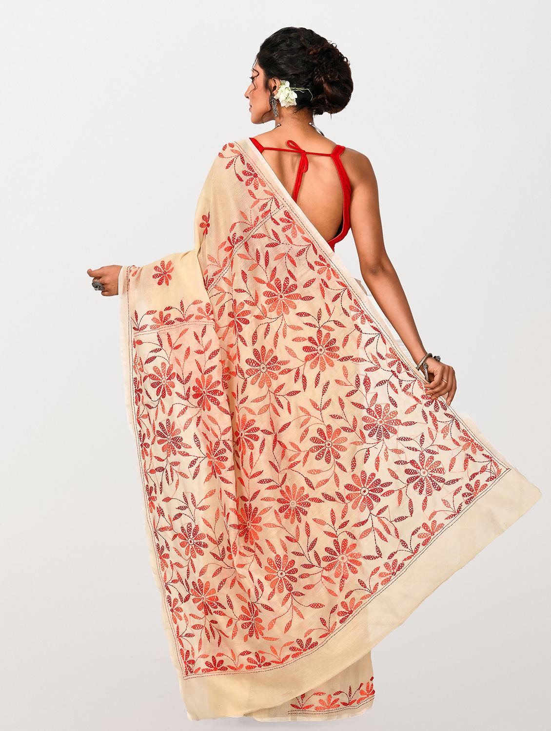 women sold with work chikankari saree - 21537341 - Standard Image - 1