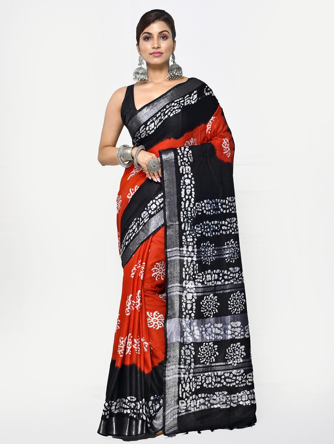 women printed handloom saree - 21537358 - Zoom Image - 0