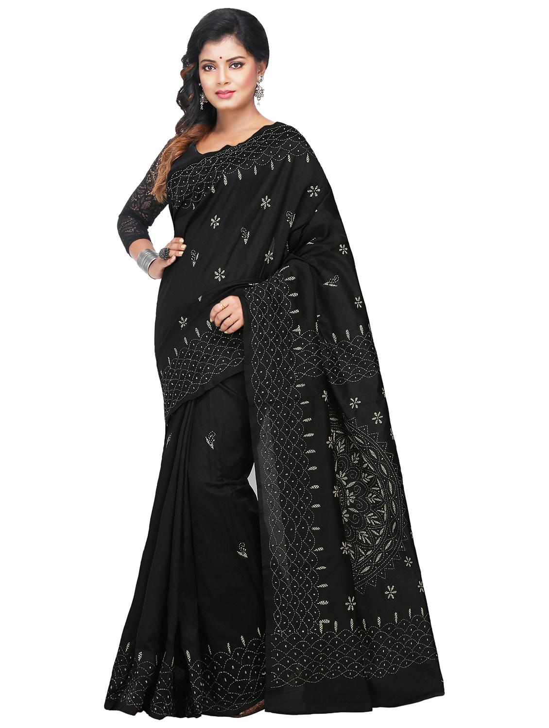 women black embroidered saree - 21537383 - Zoom Image - 0