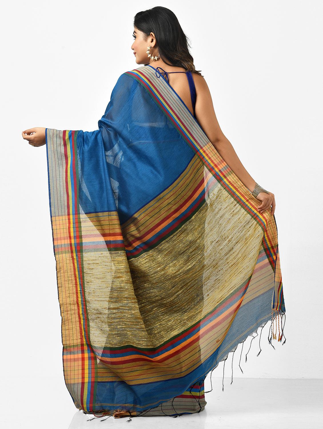 women solid handloom saree - 21537446 - Standard Image - 1