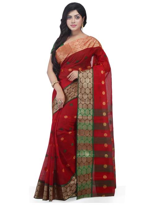 women geometric tant saree - 21537478 - Standard Image - 0