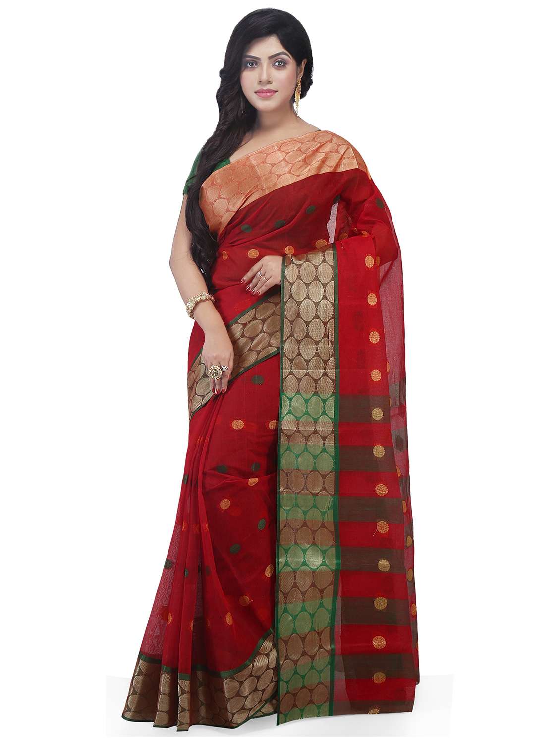 women geometric tant saree - 21537478 - Zoom Image - 0