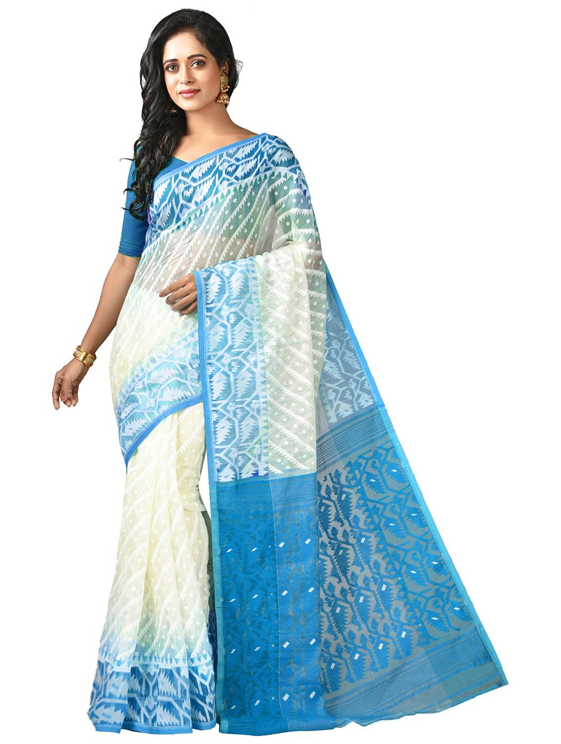 women self design jamdani saree
