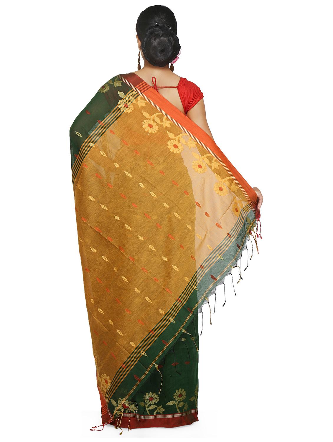 women green handloom saree - 21537496 - Standard Image - 1