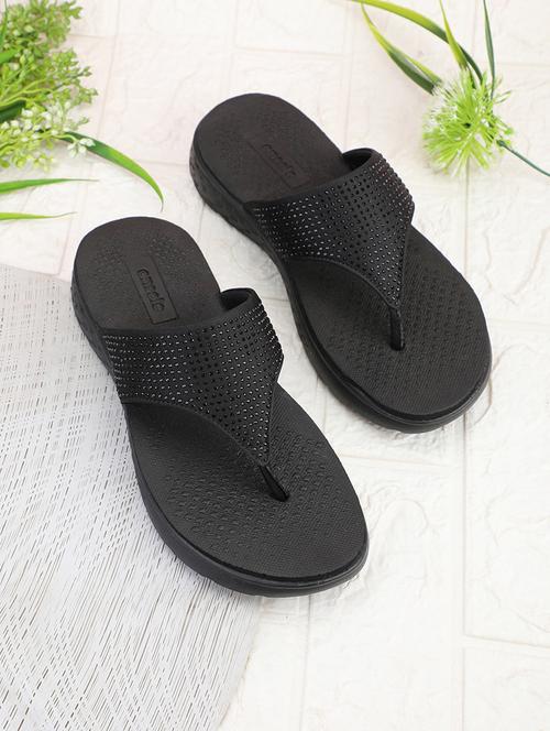 women toe separator embellished slippers - 21537540 - Standard Image - 0
