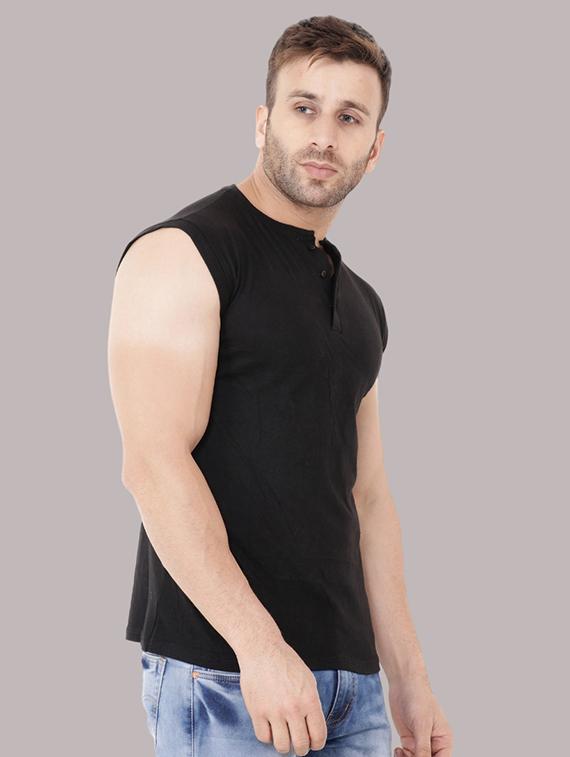 men solid sleeveless t-shirt - 21537575 - Standard Image - 1