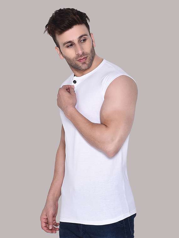 men solid sleeveless t-shirt - 21537579 - Standard Image - 1