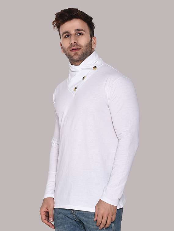 men solid turtle neck slim fit t-shirt - 21537592 - Standard Image - 1