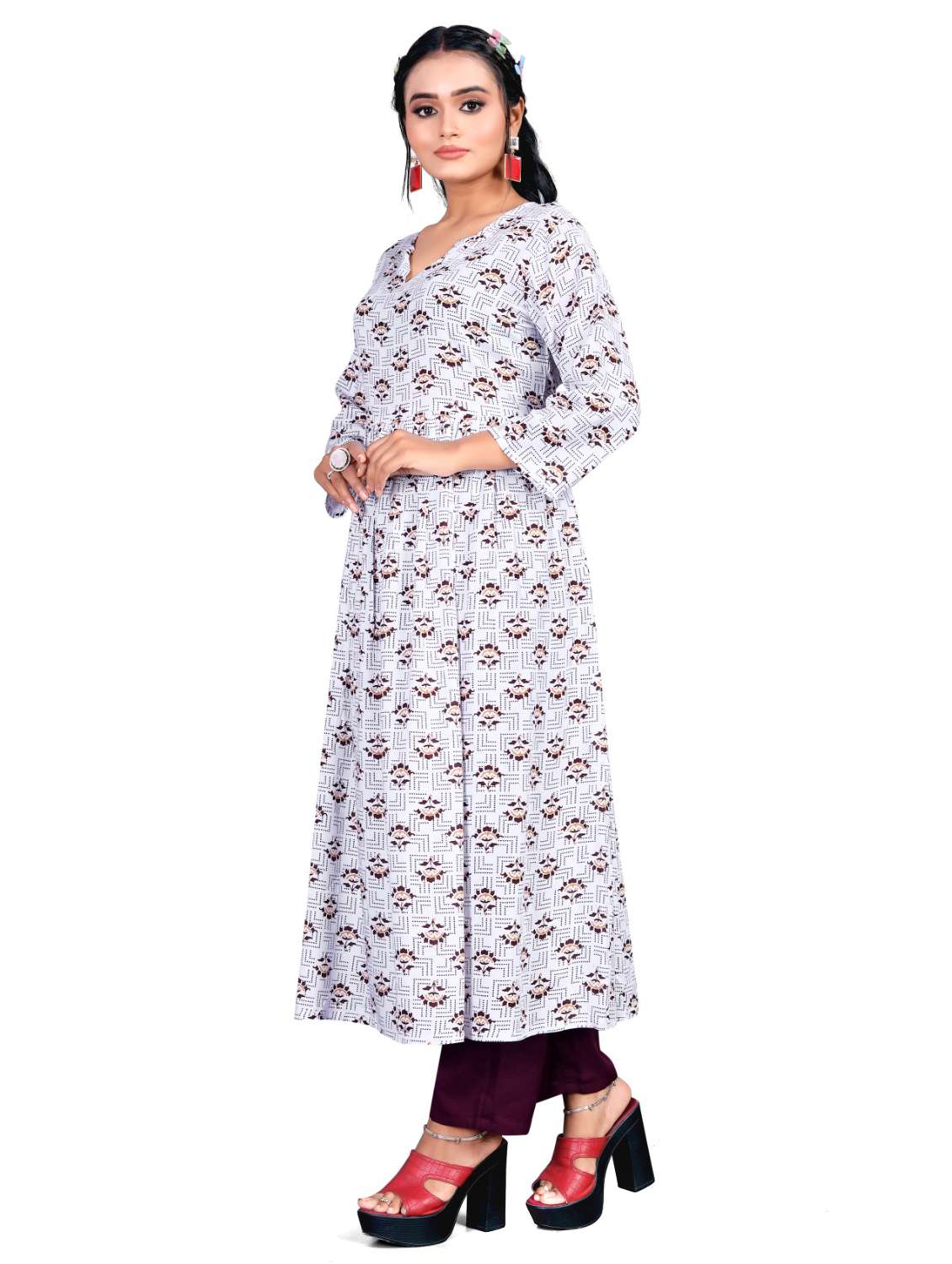 women printed a-line kurta - 21537656 -  Standard Image - 1