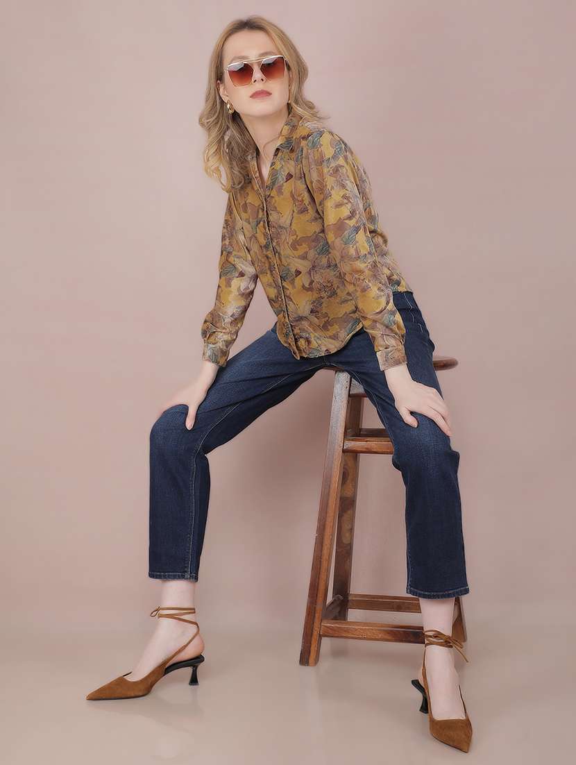 women floral printed collared shirt - 21537701 -  Standard Image - 4