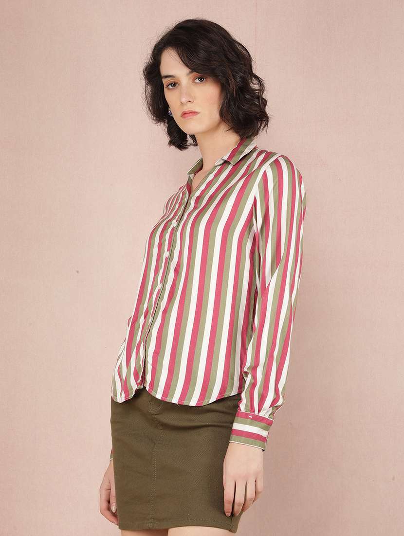 women striped long sleeve shirt
