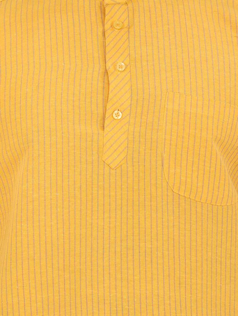 men striped mandarin neck short kurta  - 21537785 -  Standard Image - 4