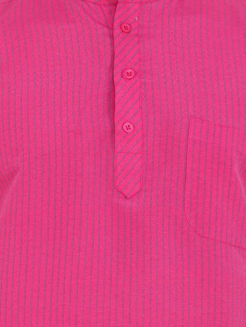 men striped mandarin neck short kurta  - 21537786 -  Standard Image - 4