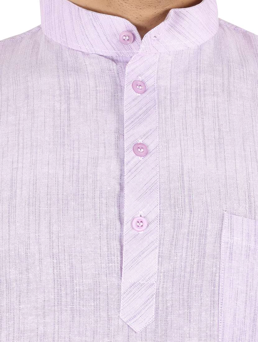 men self design mandarin neck short kurta  - 21537789 -  Standard Image - 4