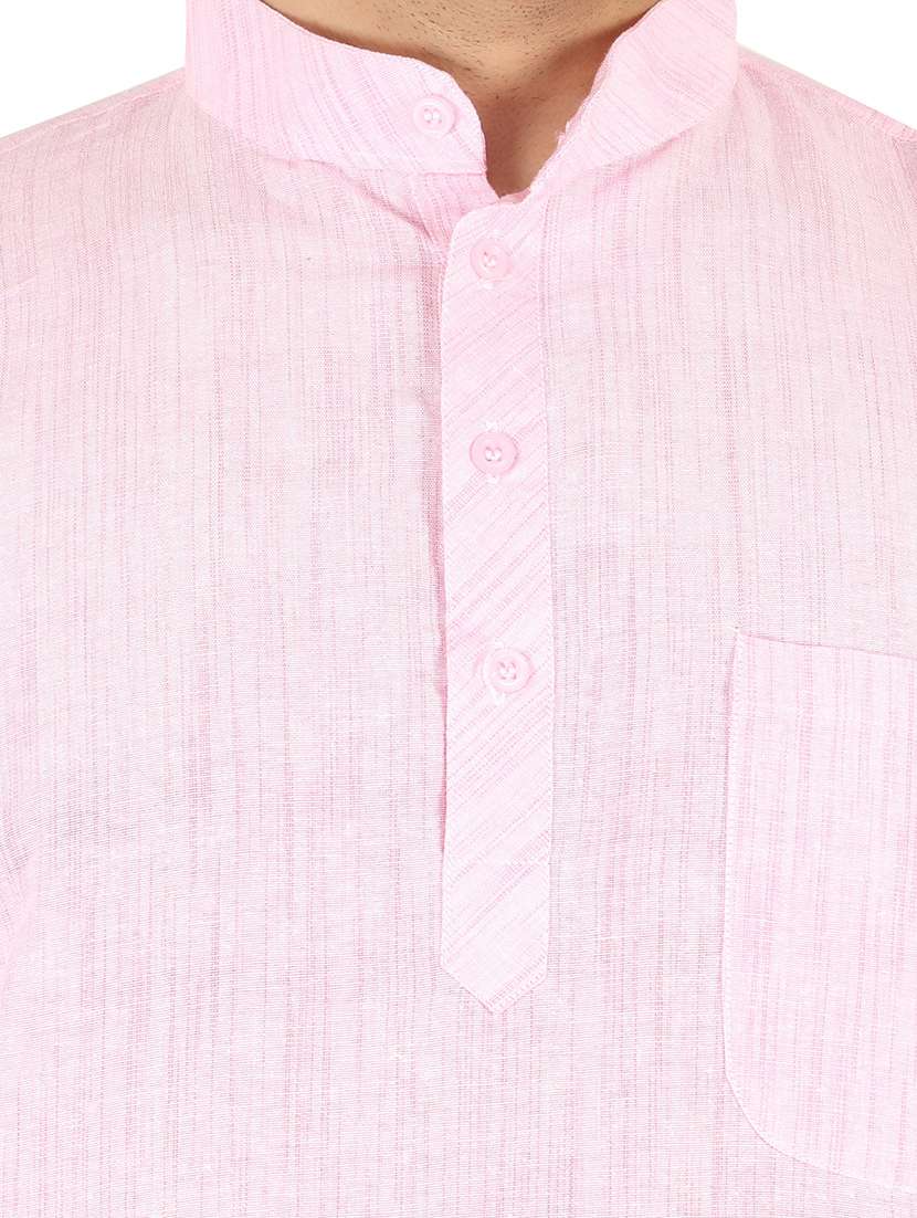 men self design mandarin neck short kurta  - 21537790 -  Standard Image - 4