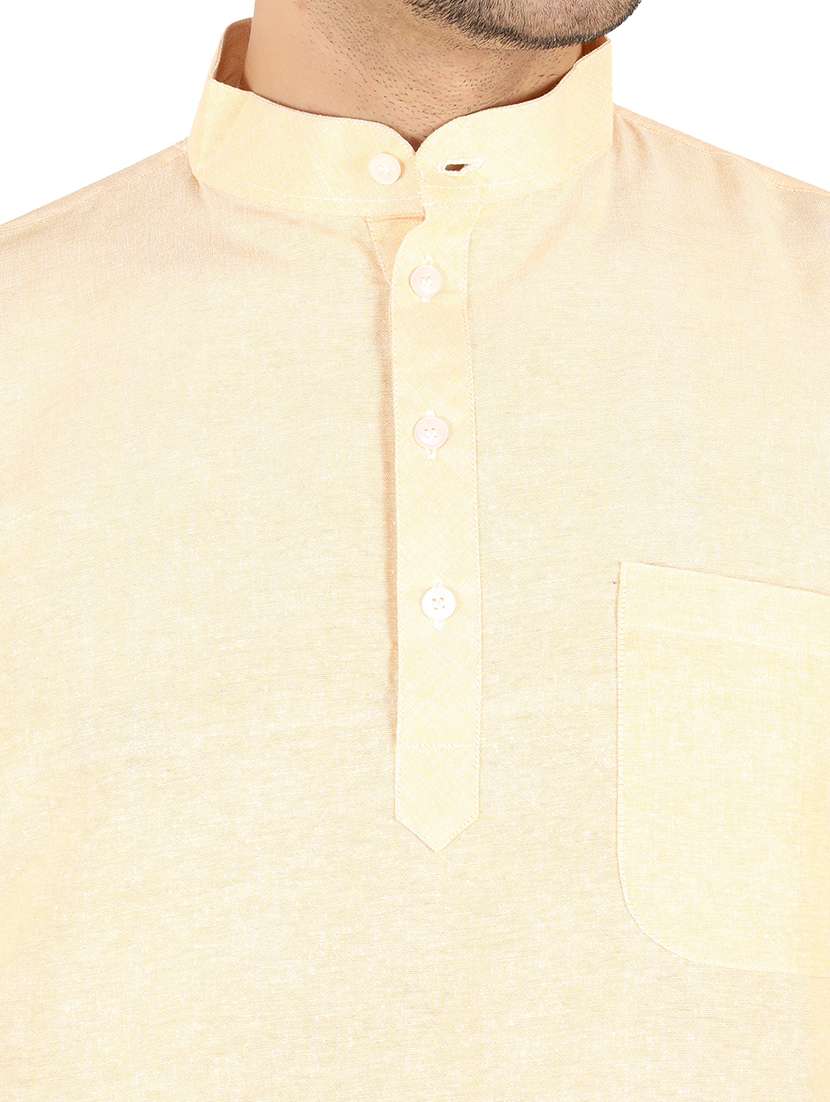 men solid mandarin neck short kurta  - 21537795 -  Standard Image - 4