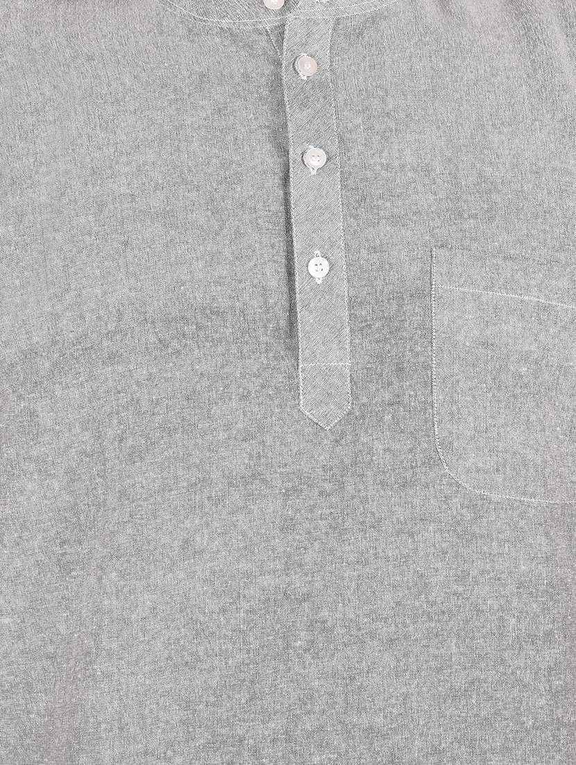 men solid mandarin neck short kurta - 21537800 - Standard Image - 4