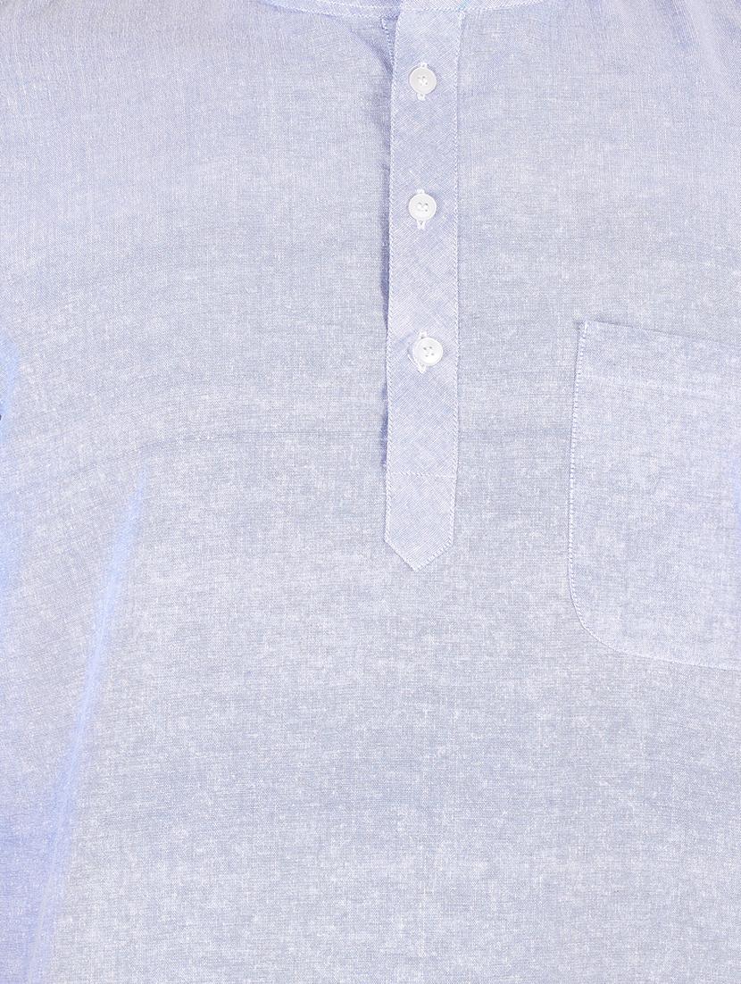 men solid mandarin neck short kurta - 21537802 - Standard Image - 4