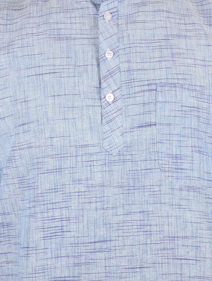 men self design mandarin neck short kurta  - 21537808 -  Standard Image - 4