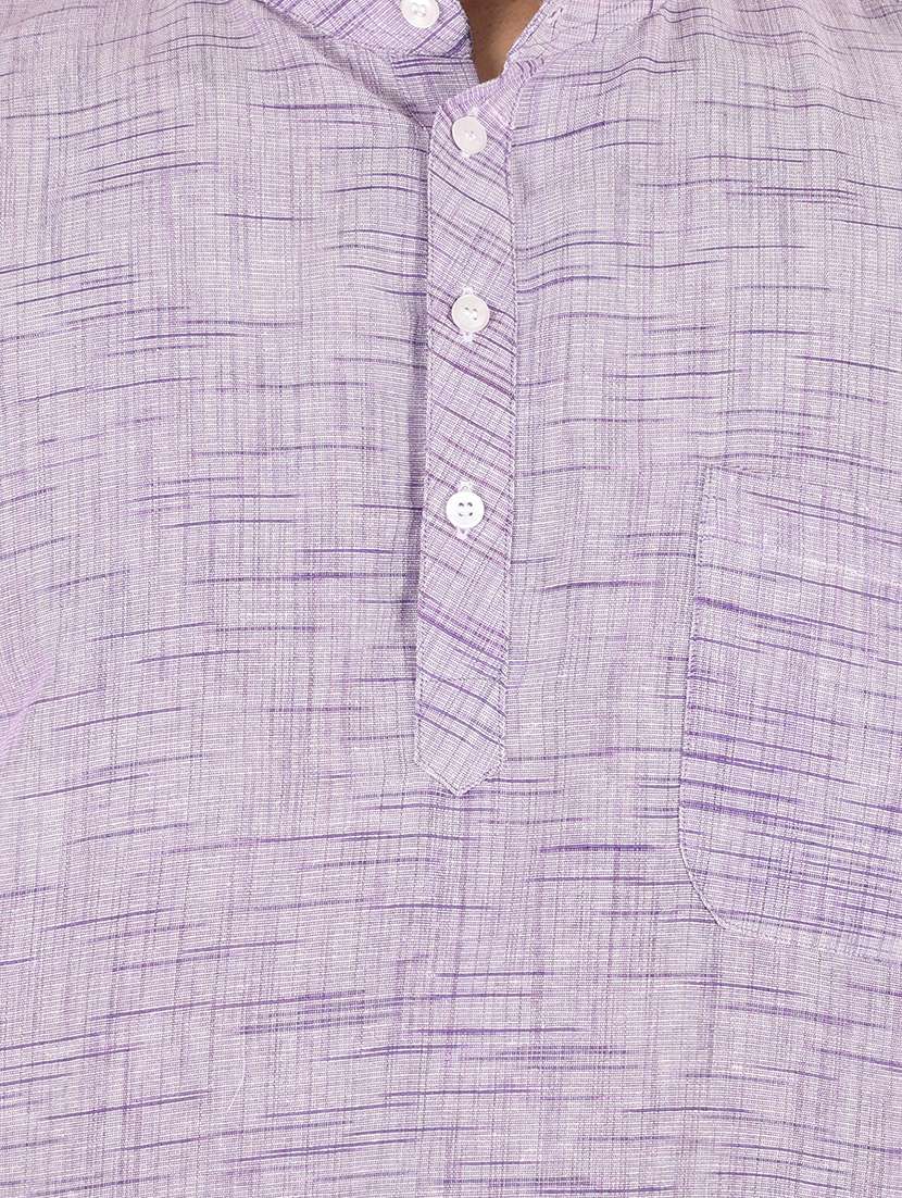 men self design mandarin neck short kurta  - 21537810 -  Standard Image - 4