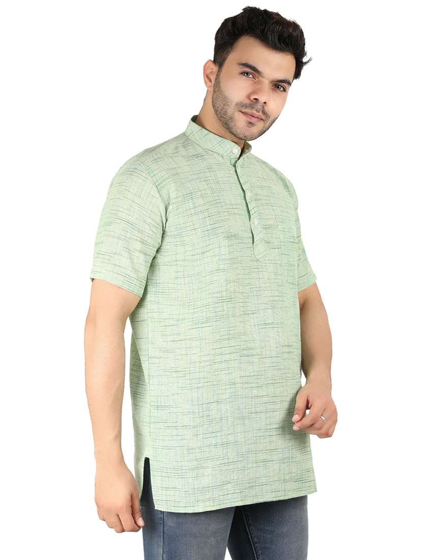 men self design mandarin neck short kurta  - 21537811 -  Standard Image - 1