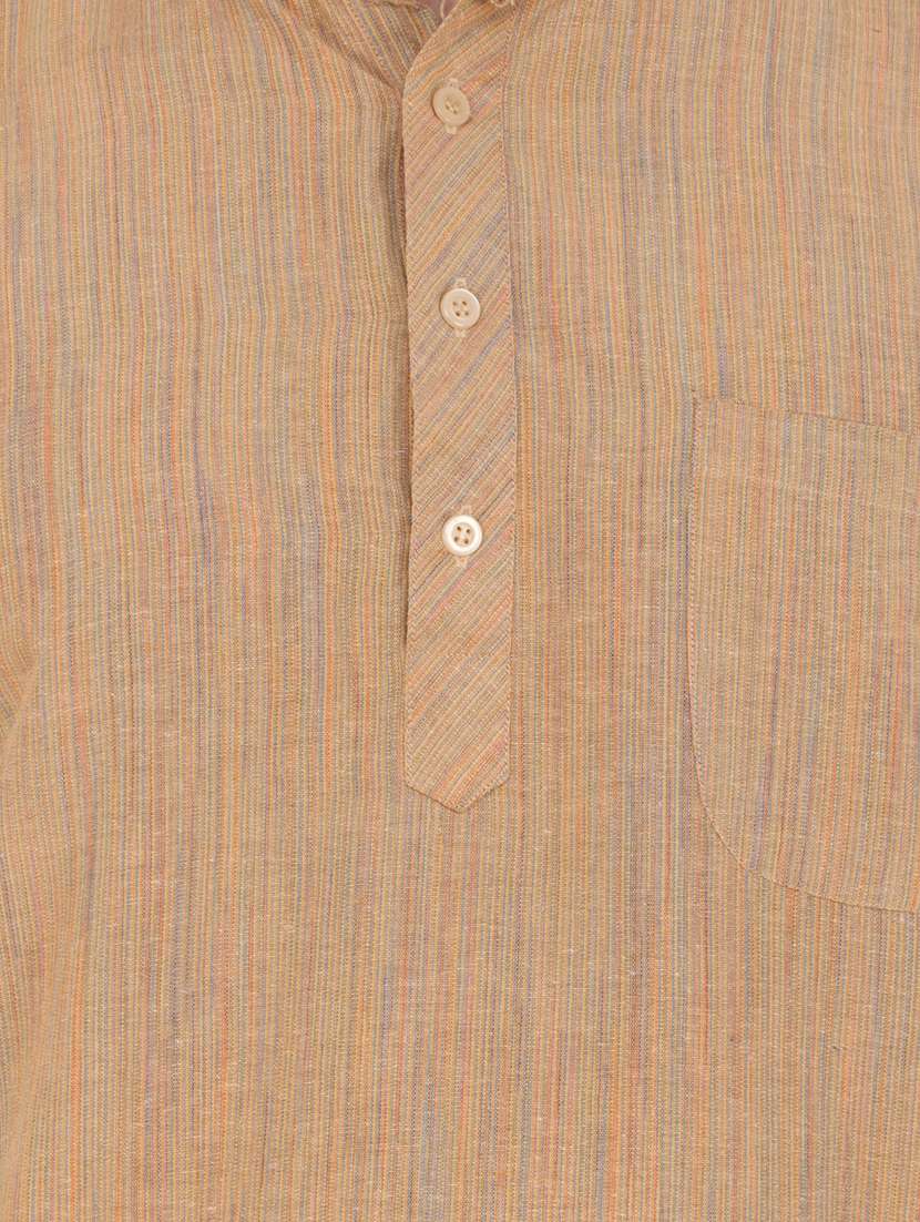 men self design mandarin neck short kurta  - 21537817 -  Standard Image - 4