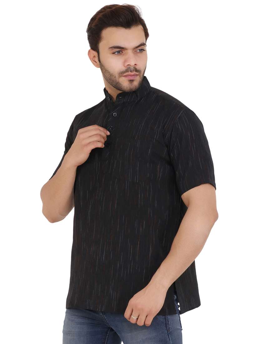 men self design mandarin neck short kurta  - 21537820 -  Standard Image - 1