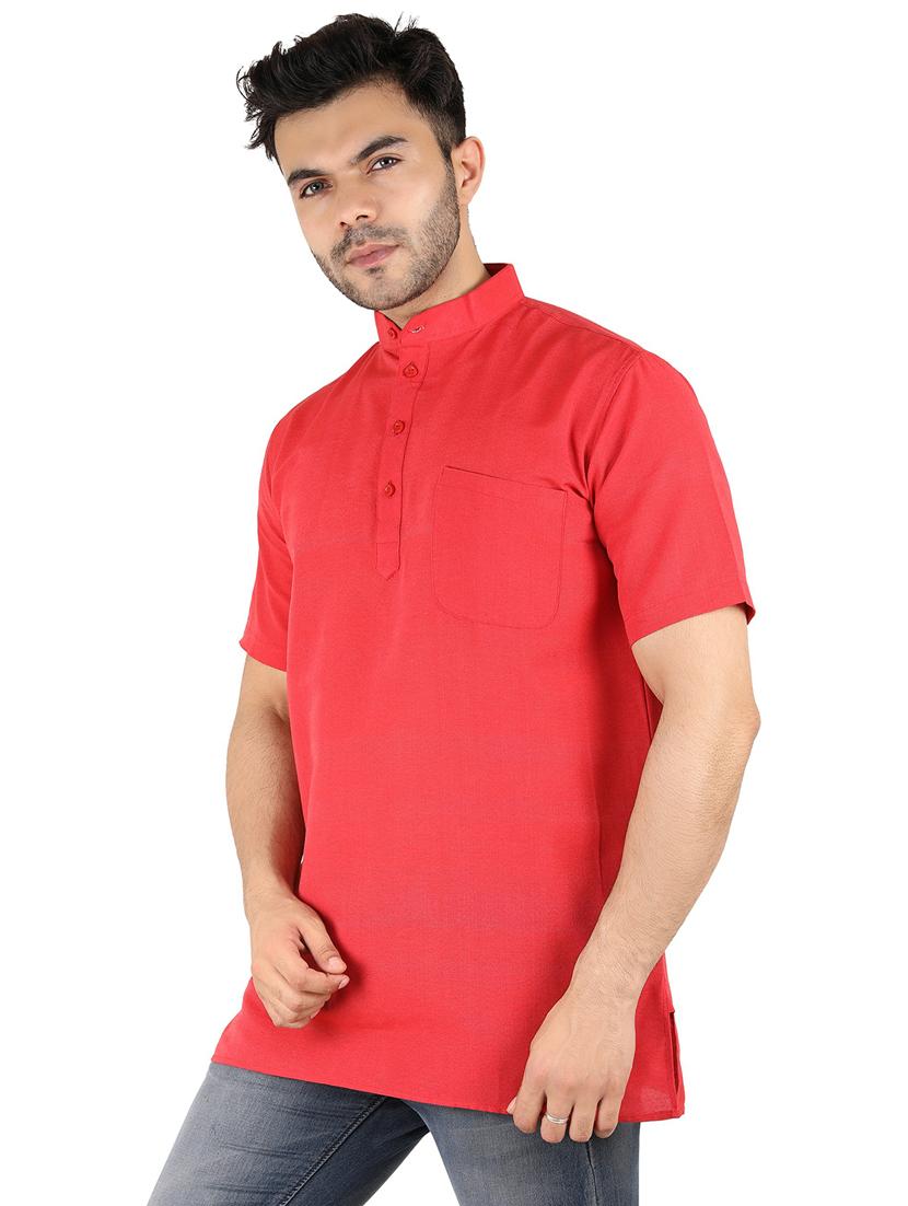 men solid mandarin neck short kurta  - 21537829 -  Standard Image - 1