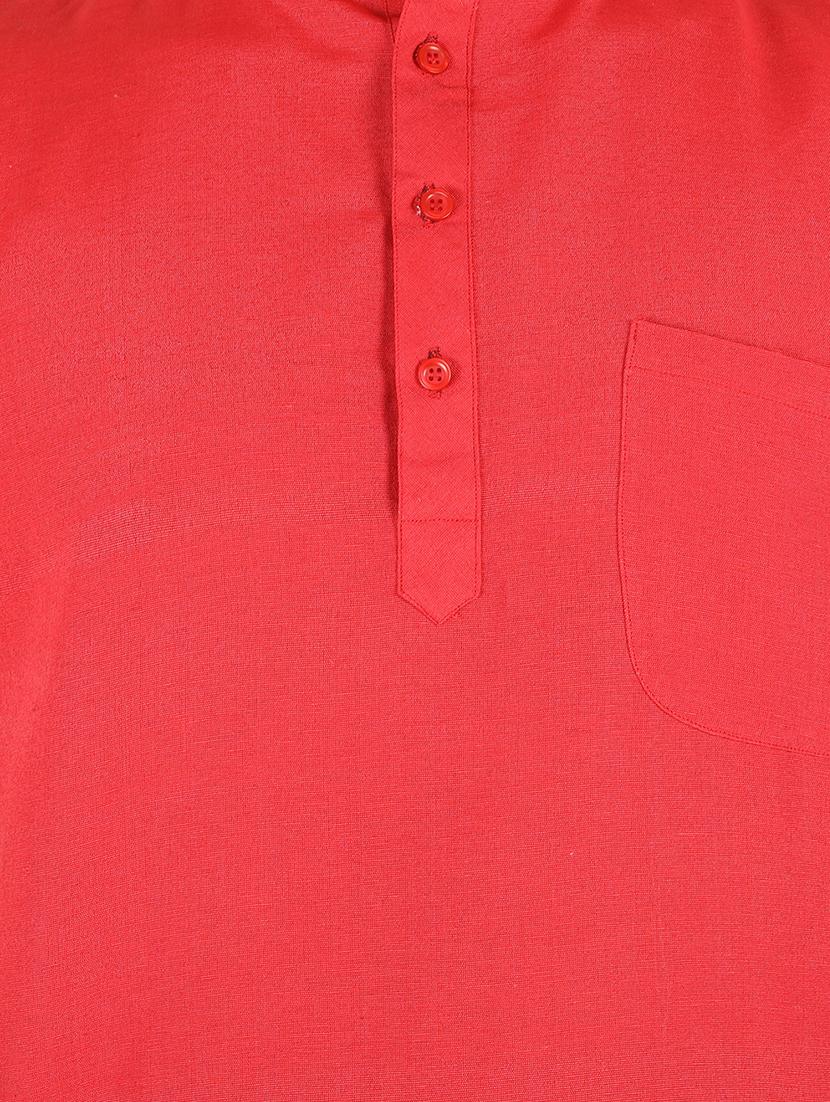men solid mandarin neck short kurta - 21537829 - Standard Image - 4