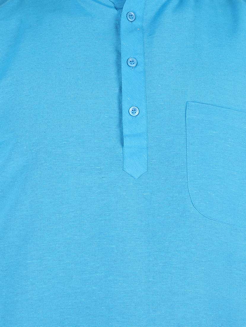 men solid mandarin neck short kurta  - 21537831 -  Standard Image - 4