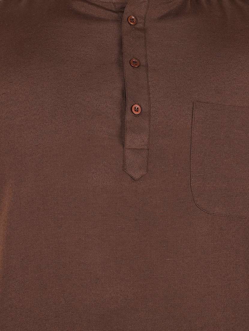 men solid mandarin neck short kurta  - 21537832 -  Standard Image - 4