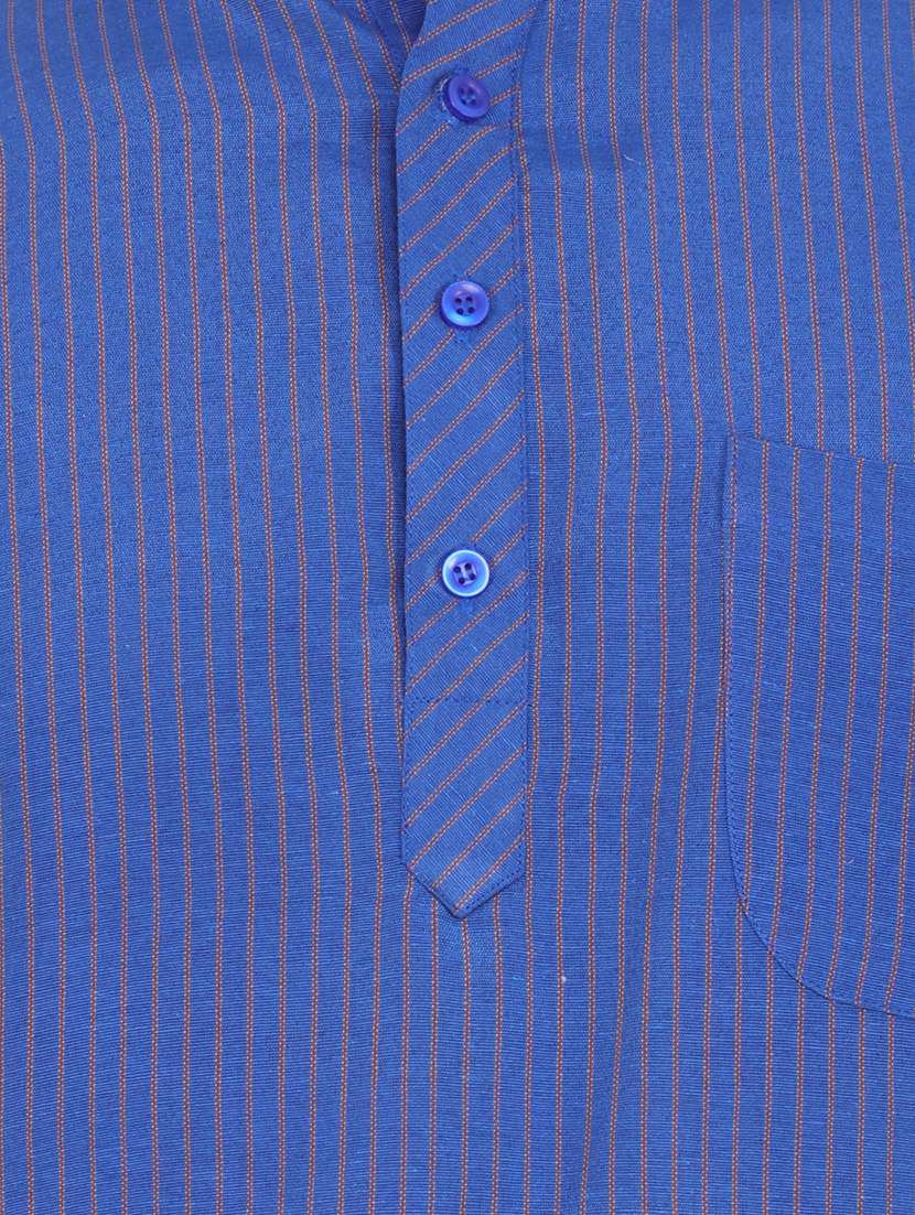 men striped mandarin neck short kurta  - 21537834 -  Standard Image - 4