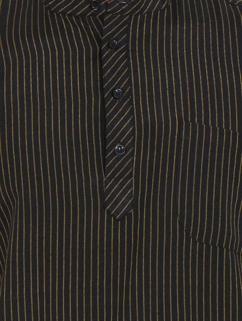 men striped mandarin neck short kurta  - 21537835 -  Standard Image - 4